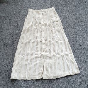 VTG linen rayon blend maxi skirt